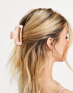 Пастельно-розовая квадратная заколка для волос My Accessories-Розовый цвет