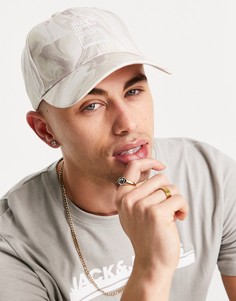 Бежевая бейсболка с мраморным эффектом Jack & Jones-Светло-бежевый