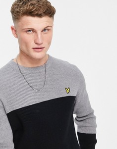 Трикотажный джемпер в стиле колор блок Lyle & Scott-Черный