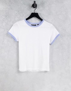 Белая футболка с контрастной отделкой Brave Soul Claudia-Белый