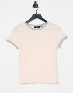 Персиковая футболка с контрастной отделкой Brave Soul Claudia-Оранжевый цвет