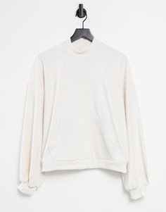 Кремовый свитшот из велюра (от комплекта) Topshop-Белый