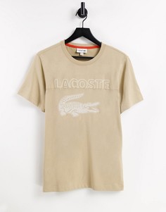 Футболка с принтами логотипа Lacoste Sport-Коричневый цвет