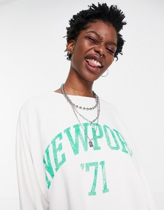 Светло-бежевый свитшот с принтом "Newport" Topshop-Светло-бежевый цвет