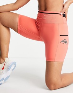 Оранжевые облегающие шорты Nike Running Trail Epic Luxe-Розовый цвет