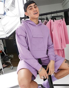 Фиолетовый худи в стиле oversized со вставками в утилитарном стиле от комплекта ASOS DESIGN-Фиолетовый цвет