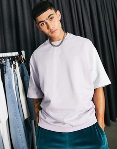 Однотонный oversized-свитшот с короткими рукавами в стиле колор блок пастельных тонов от комплекта ASOS DESIGN-Multi