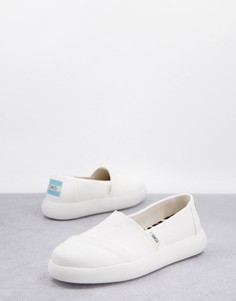 Эксклюзивные экологичные туфли из белой парусины на плоской подошве TOMS Exclusive Alpagarta Mallow Eartwhise-Белый
