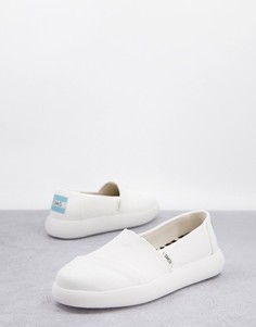 Эксклюзивные экологичные туфли из белой парусины на плоской подошве TOMS Exclusive Alpagarta Mallow Eartwhise-Белый