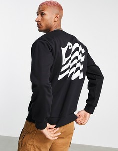 Свитшот черного цвета с волнистым принтом Carhartt WIP-Черный цвет