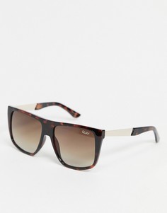 Большие солнцезащитные очки Quay Incognito-Коричневый цвет