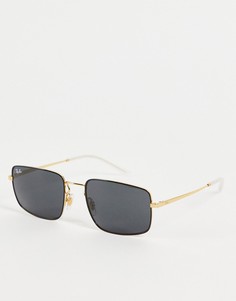 Классические солнцезащитные очки в черной прямоугольной оправе в стиле унисекс Ray-Ban 0RB3669-Черный цвет