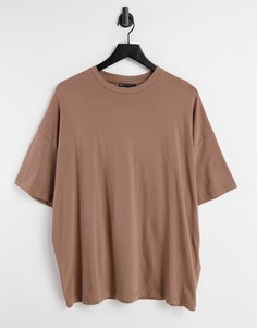 Коричневая oversized-футболка из органического хлопка ASOS DESIGN-Коричневый цвет