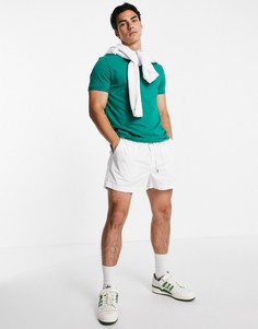 Темно-зеленая футболка из органического хлопка с отворотами на рукавах ASOS DESIGN-Зеленый цвет
