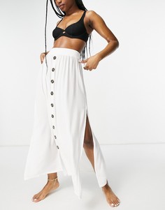 Белая пляжная юбка на пуговицах Accessorize-Белый