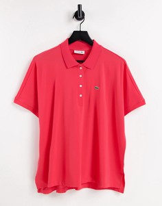 Розовая футболка-поло в стиле oversized Lacoste-Розовый цвет