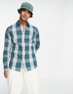 Рубашка с длинными рукавами ив клетку Lacoste-Голубой