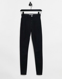 Черные зауженные джинсы со шлевками Topshop Joni-Черный цвет