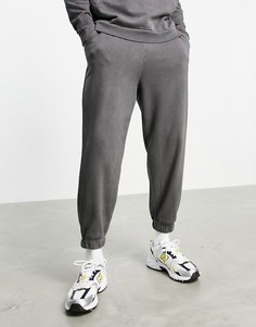Трикотажные oversized-джоггеры из органического хлопка винтажного выбеленного черного цвета (от комплекта) ASOS DESIGN-Черный