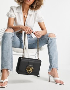 Черная сумка на цепочке с заклепками Love Moschino LOVE-Черный цвет