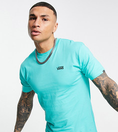 Футболка цвета морской волны с маленьким логотипом Vans – эксклюзивно для ASOS-Голубой