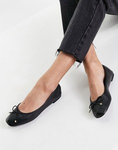 Черные балетки с квадратным носком schuh Libet-Черный цвет