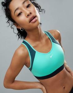 Зеленый бюстгальтер с надежной поддержкой Nike Training