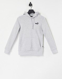 Серый худи с маленьким логотипом Puma Essentials