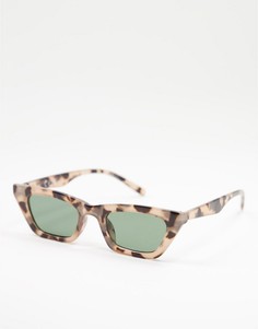 Солнцезащитные очки «кошачий глаз» в черепаховой оправе молочного оттенка Liars & Lovers-Светло-бежевый цвет