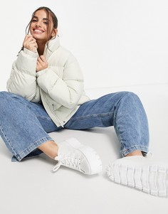 Кремовый пуховик в стиле oversized из переработанных материалов ASOS DESIGN-Белый