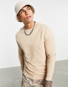 Легкий бежевый свитшот из органического хлопка ASOS DESIGN-Светло-бежевый цвет