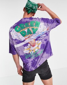 Фиолетовая выбеленная футболка ASOS DESIGN Green Day-Фиолетовый цвет
