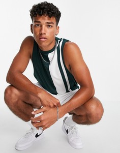 Oversized-майка в стиле колор блок с белыми и зелеными вставками ASOS DESIGN-Multi