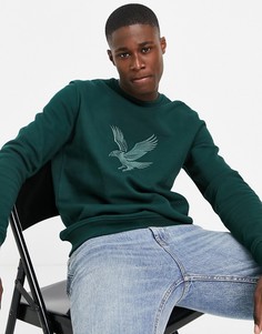 Свитшот с вышитым орлом Lyle & Scott-Зеленый цвет
