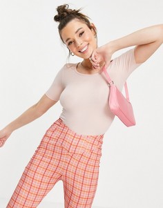 Футболка в рубчик Brave Soul-Розовый цвет