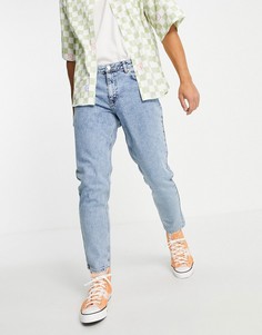 Голубые выбеленные классические джинсы из жесткого денима в винтажном стиле ASOS DESIGN-Голубой