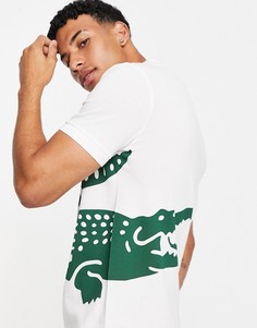 Футболка-поло с крупным логотипом в виде крокодила Lacoste-Белый