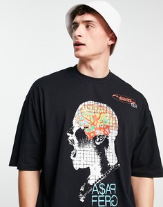 Черная футболка в стиле oversized с принтом ASAP Ferg от комплекта ASOS DESIGN-Черный цвет