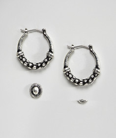 Набор из 2 пар серег ASOS DESIGN-Серебряный