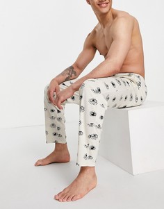 Брюки для дома со сплошным принтом в виде глаз ASOS DESIGN-Разноцветный