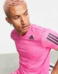 Розовая футболка с логотипом BOS adidas Training Aero Ready-Розовый цвет