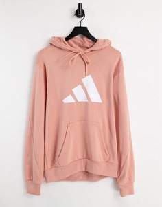 Худи розового цвета с крупным логотипом BOS adidas Training-Розовый цвет