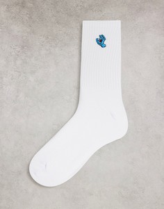 Белые носки с вышивкой кричащей руки Santa Cruz-Белый