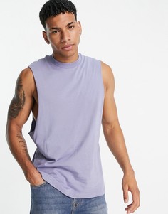 Майка свободного кроя выбеленного фиолетового цвета ASOS DESIGN-Серый