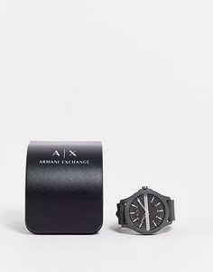 Мужские часы черного цвета с силиконовым ремешком Armani Exchange Drexler AX2423-Зеленый цвет