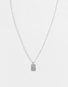 Серебристое ожерелье с квадратной подвеской с изображением дракона Topshop-Серебристый