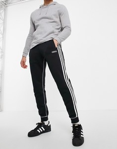 Черные джоггеры с тремя полосками и контрастной строчкой adidas Originals-Черный цвет Reebok