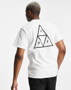Белая футболка с тройным треугольным логотипом HUF Essentials-Белый