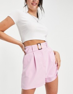 Розовые шорты с поясом в винтажном стиле ASOS DESIGN-Розовый цвет