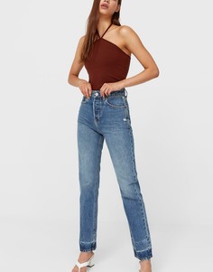 Синие джинсы в винтажном стиле Stradivarius Ultimate Authentic-Голубой